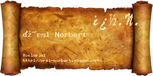 Örsi Norbert névjegykártya