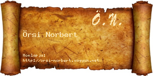 Örsi Norbert névjegykártya